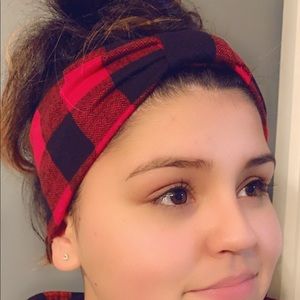 Buffalo Plaid Over Ear Headband
